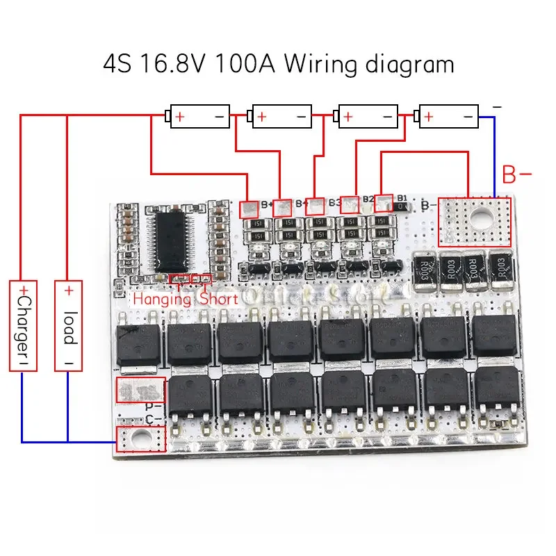 Battery Protection Circuit Board 3s/4s/5s 12v 16.8v 21v 3.7v 100a Li-ion Lmo Ternary Lithium Li-polymer Balance Charging