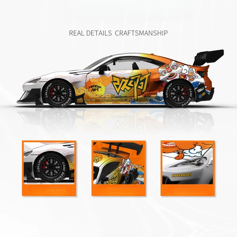 Time Micro: Modern Art 1:64 Car 86 Lion Painting Coaction Model Collection & Display & Gift