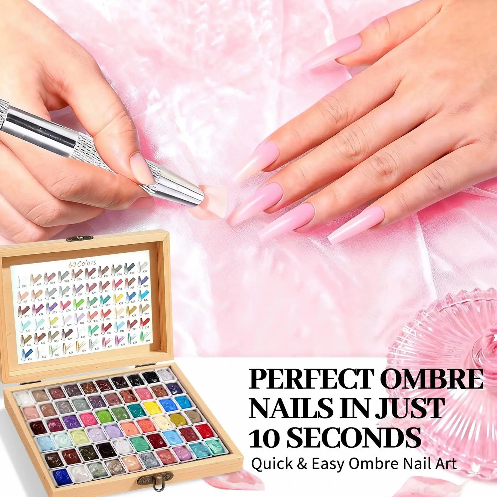 Gel Pat Paint per Unghie 60 Colori Senza Residui Altamente Pigmentato per Casa Viaggio Dormitorio Salone Donne Ragazze Principianti - immagine 5