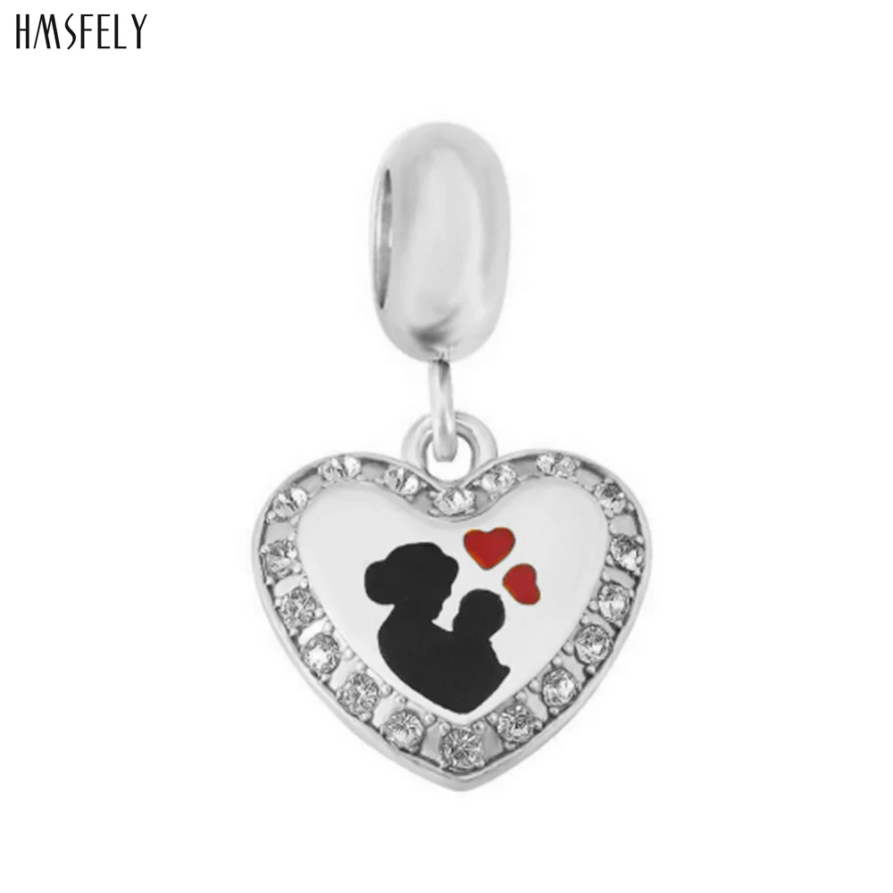 

HMSFELY Family and MOM's Love Steel Pendant For DIY Bracelet Necklace Jewelry Making Accessories Women Bracelets Parts