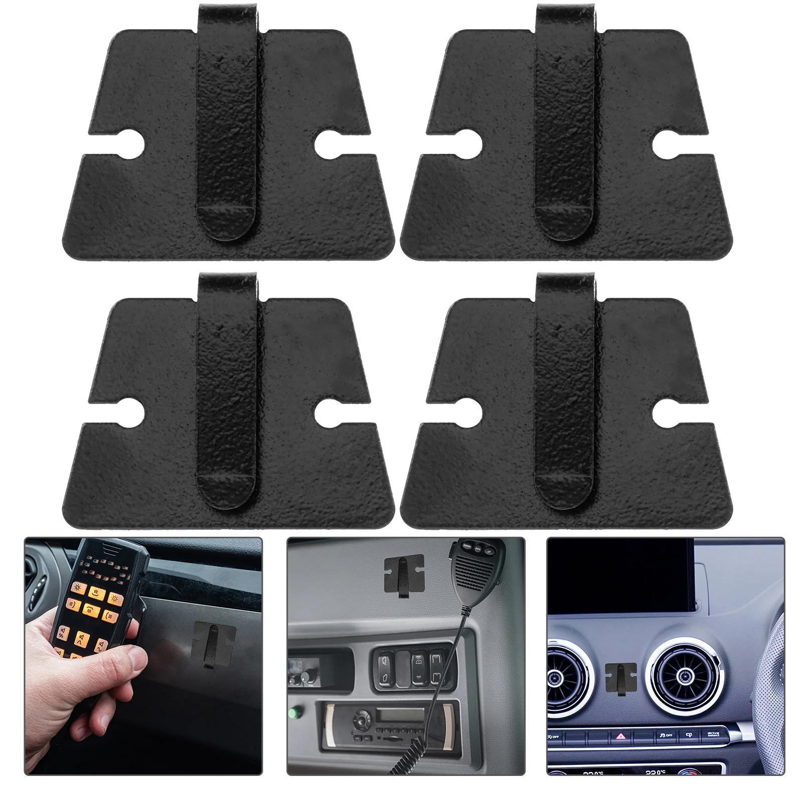 

4 Pcs Radio Microphone Hook Speaker Stands Accessories for Metal Hand Holding Clip