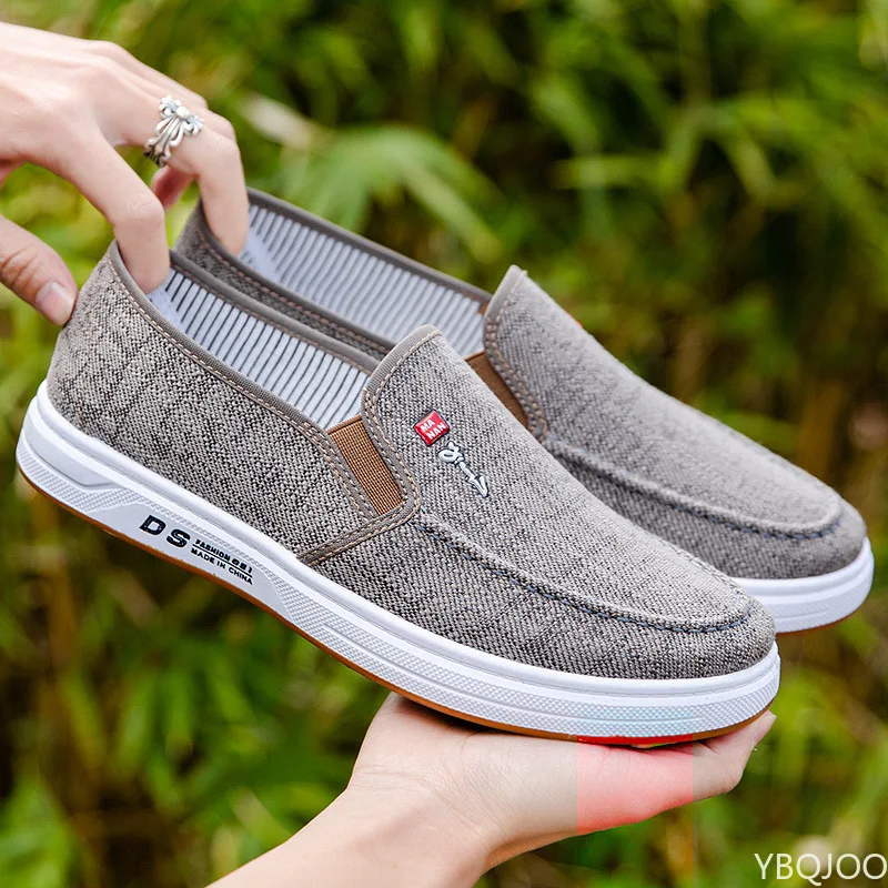 Men's shoes are breathable and light old Beijing cloth shoes men's low top canvas shoes and lazy work shoes 2022 2