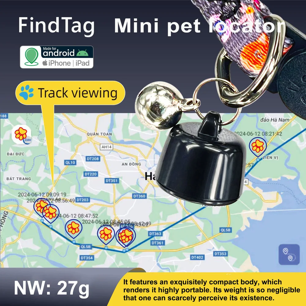 Smart Tracker Bluetooth Tracker Mini Pets Global Locator Compatible Android ISO System For birds dogs cats View 3 days movement GPS Tracker