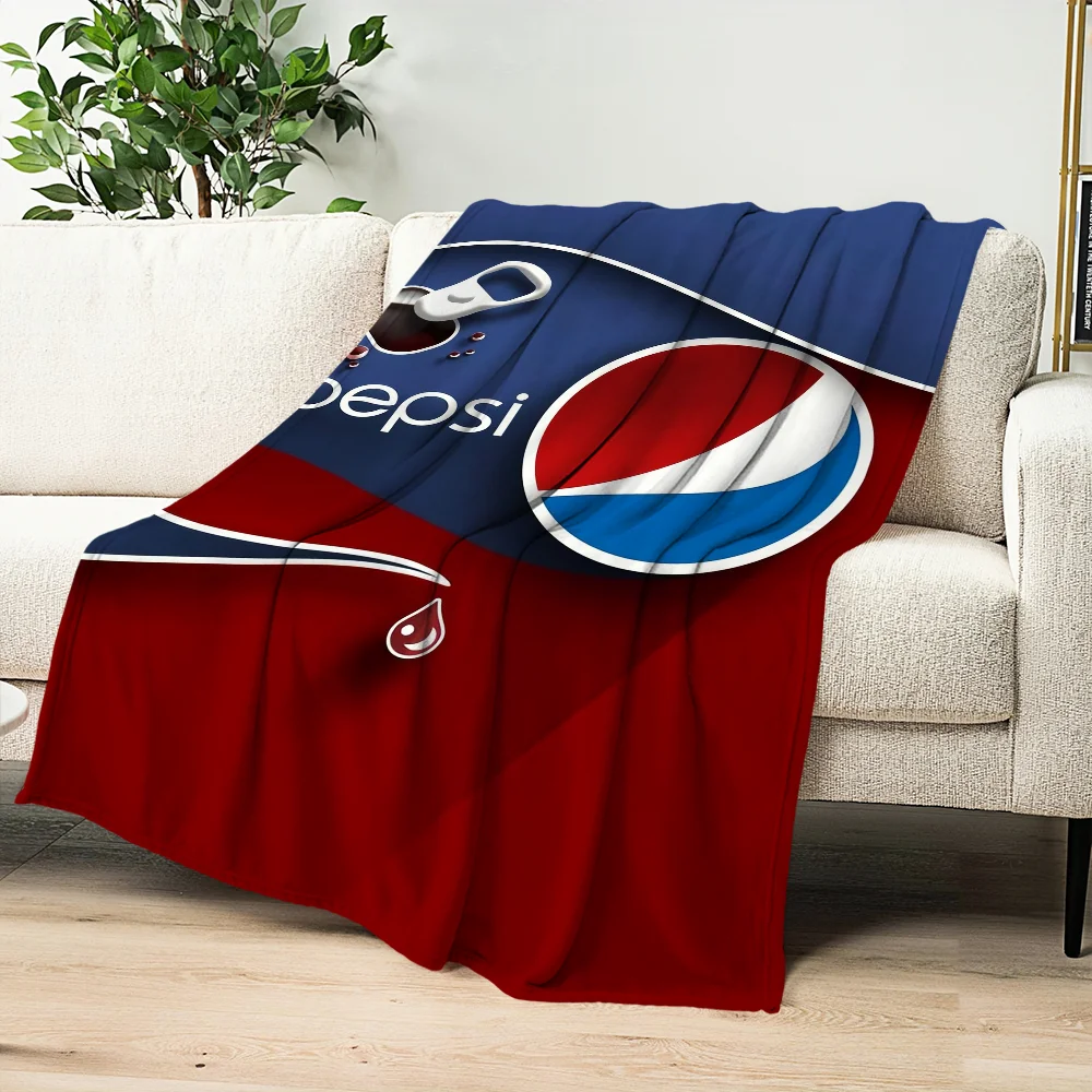 Fashion P-pepsi C-cola Logo Blanket Skin friendly comfort warm soft plush blanket suitable sofa living room office bedroom 5