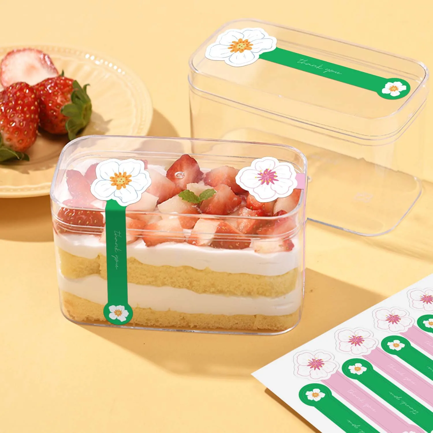 100pcs Thank You Stickers – 3x10cm Black Gold Foil Adhesive Labels for Cake Boxes, Gift... - SKU SSL900289 - UGI Packaging