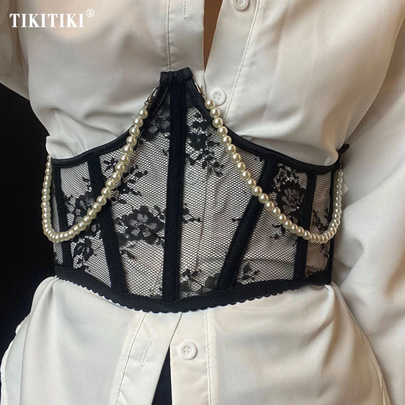 

Vintage Corset Waist Belt Lace Up Waistband Underbust Bustier Waist Trainer Party Club Clothing Dress Decorative Belts For Women