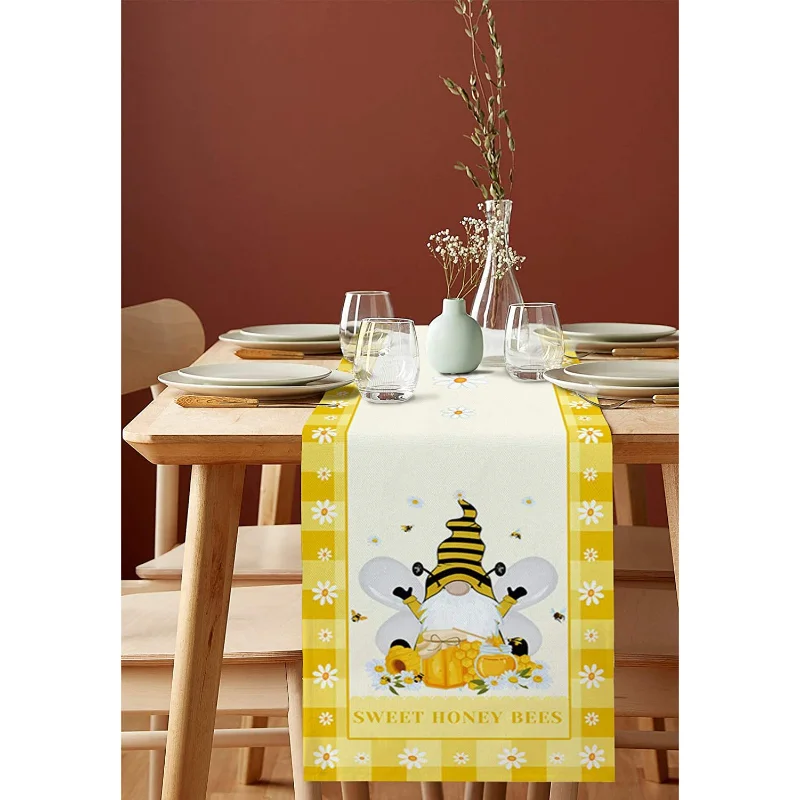 

Flowers and Grass Pattern Table Flag Spring and Summer Home Outdoor Activitie Decoration Restaurant Living Room Decor Tablecloth