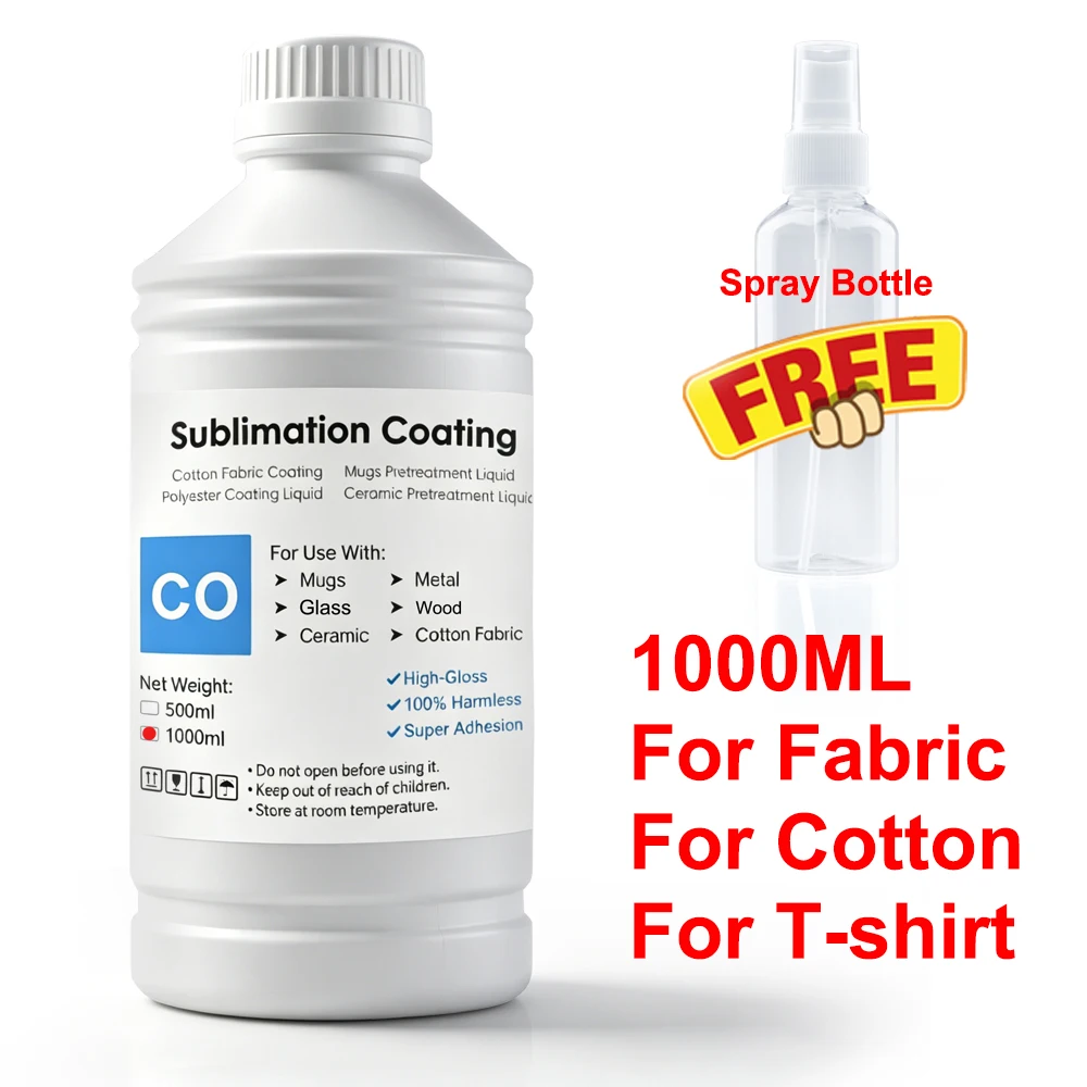 1000ml 승화 코팅 스프레이, 의류 등 면 소재의 전처리에 적합, 모든 직물용 속건 스프레이