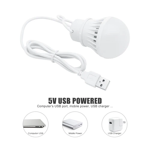 3/5/7W USB 램프 전구 5V 휴대용 캠핑 랜턴 램프 LED USB 전원 독서 책 빛 캠핑 텐트 조명 3