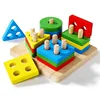 Montessori Wooden Sorting Stacking Toys Puzzle for Toddlers and Kids Preschool Fine Motor Skill Toy for 1 Years 5
