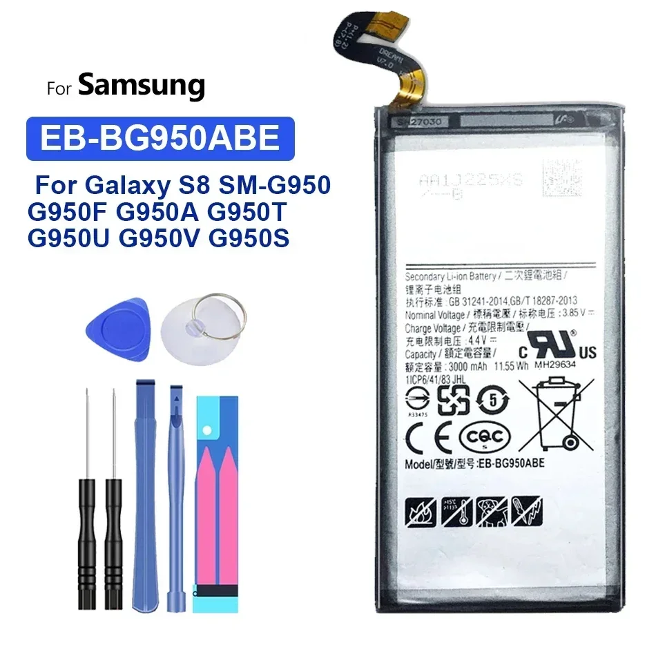 Batteria Per Samsung Galaxy S8 S 8 Sm-G9508 G950F G950A G950T G950U G950V G950S 3000Mah Eb-Bg950Abe Batterie Per Telefoni Cellulari