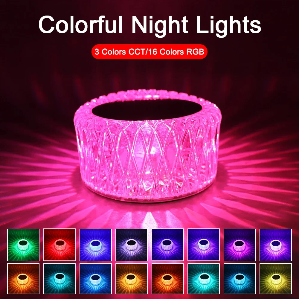 

Colorful Night Lights touch switch remote control LED Night Lights 16 Colors RGBW/RGBCCT or 3 Colors CCT Atmosphere desk lamp