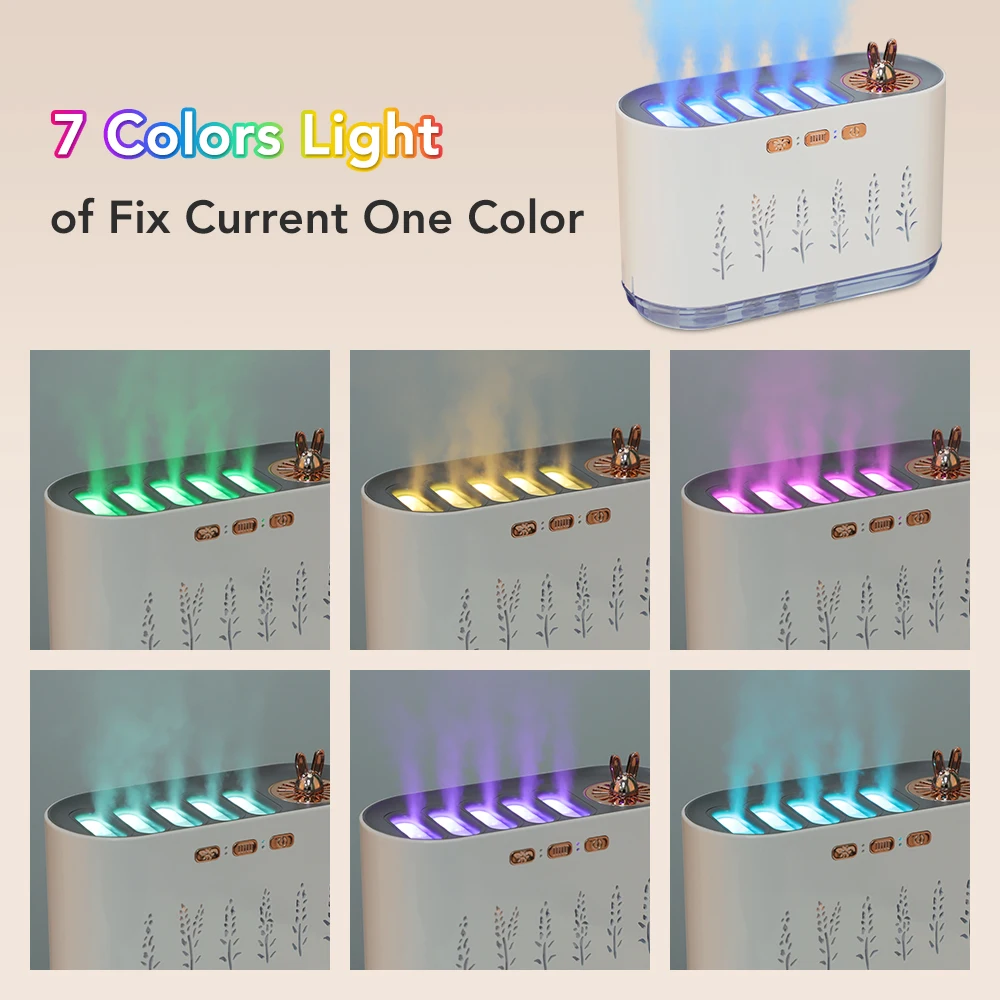 700ml Dynamic Rhythm Air Humidifier 5 Spray Nozzles USB Ultrasonic Cool Mist Dif