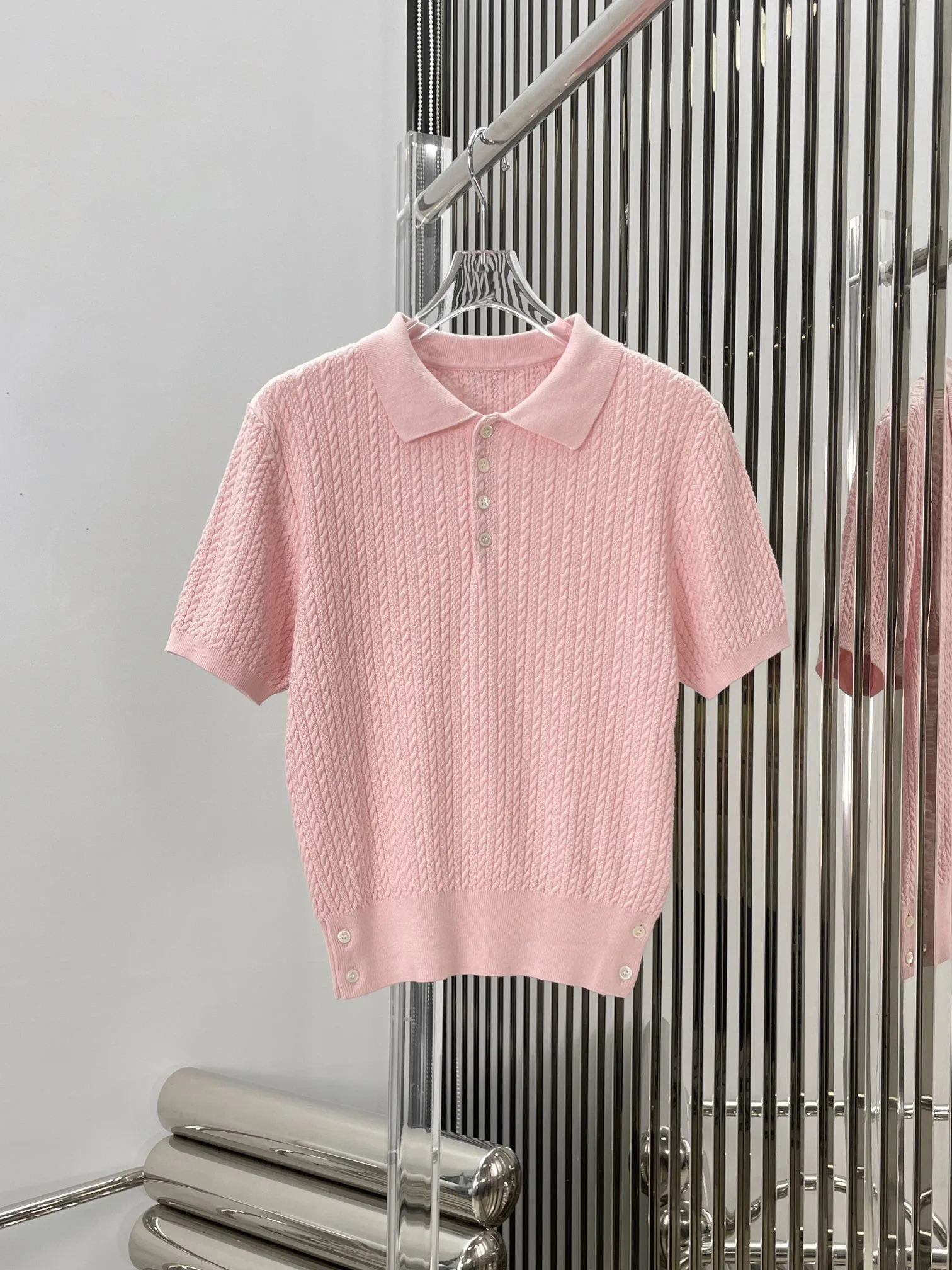 

Knitted lapel tops casual fashion 2023 summer new 0511
