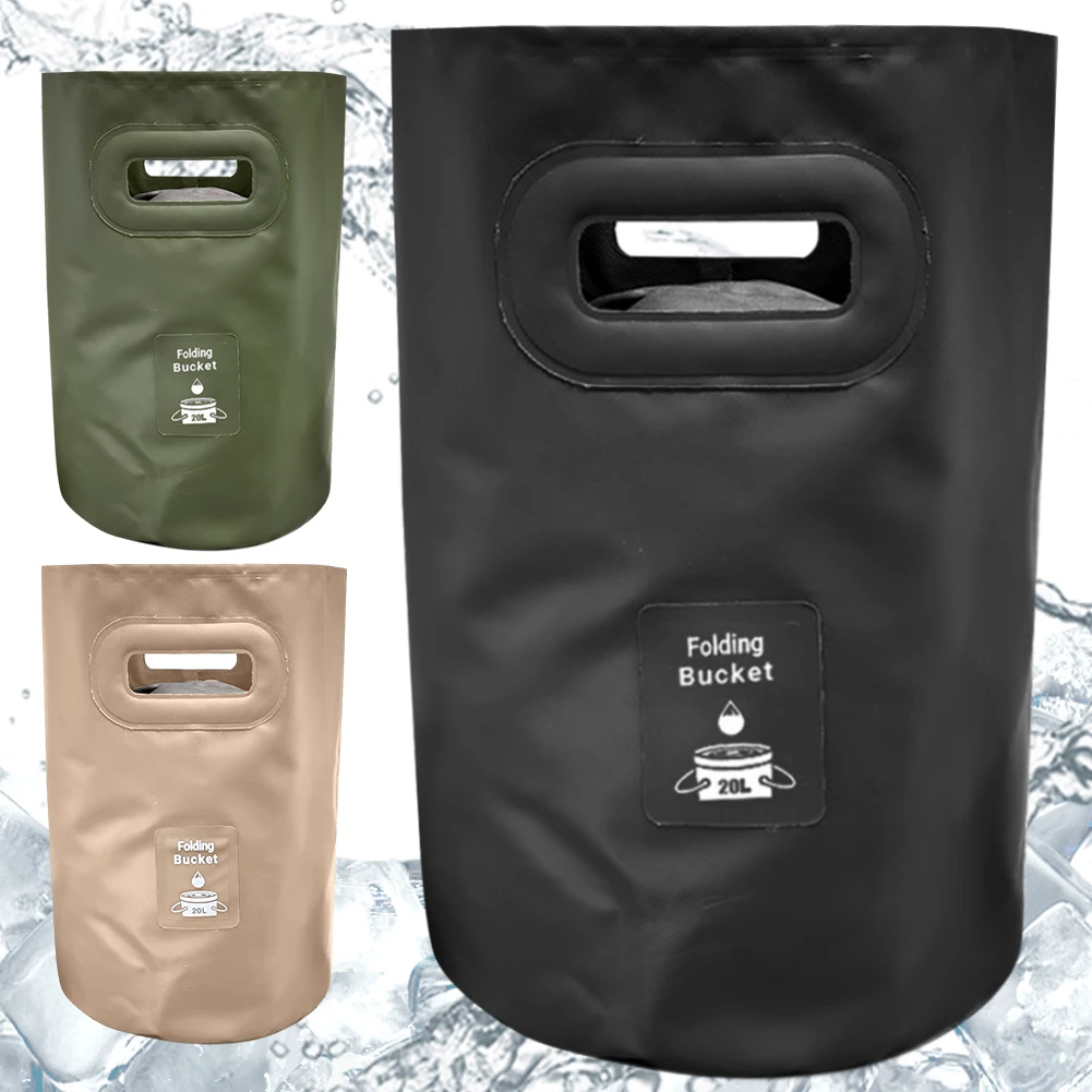 20L Collapsible Bucket Portable Wash Basin Water Storage Bag for Camping Fishing Picnic Car Washing