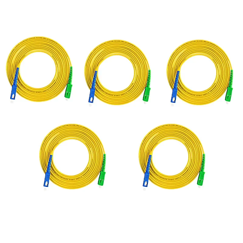 

5pcs SC/APC-SC/UPC Optical Fiber Patch Cord Cable Simplex FTTH SM Single-mode 1m/2m/3m/5m Optic Jumper 2.0mm or 3.0mm