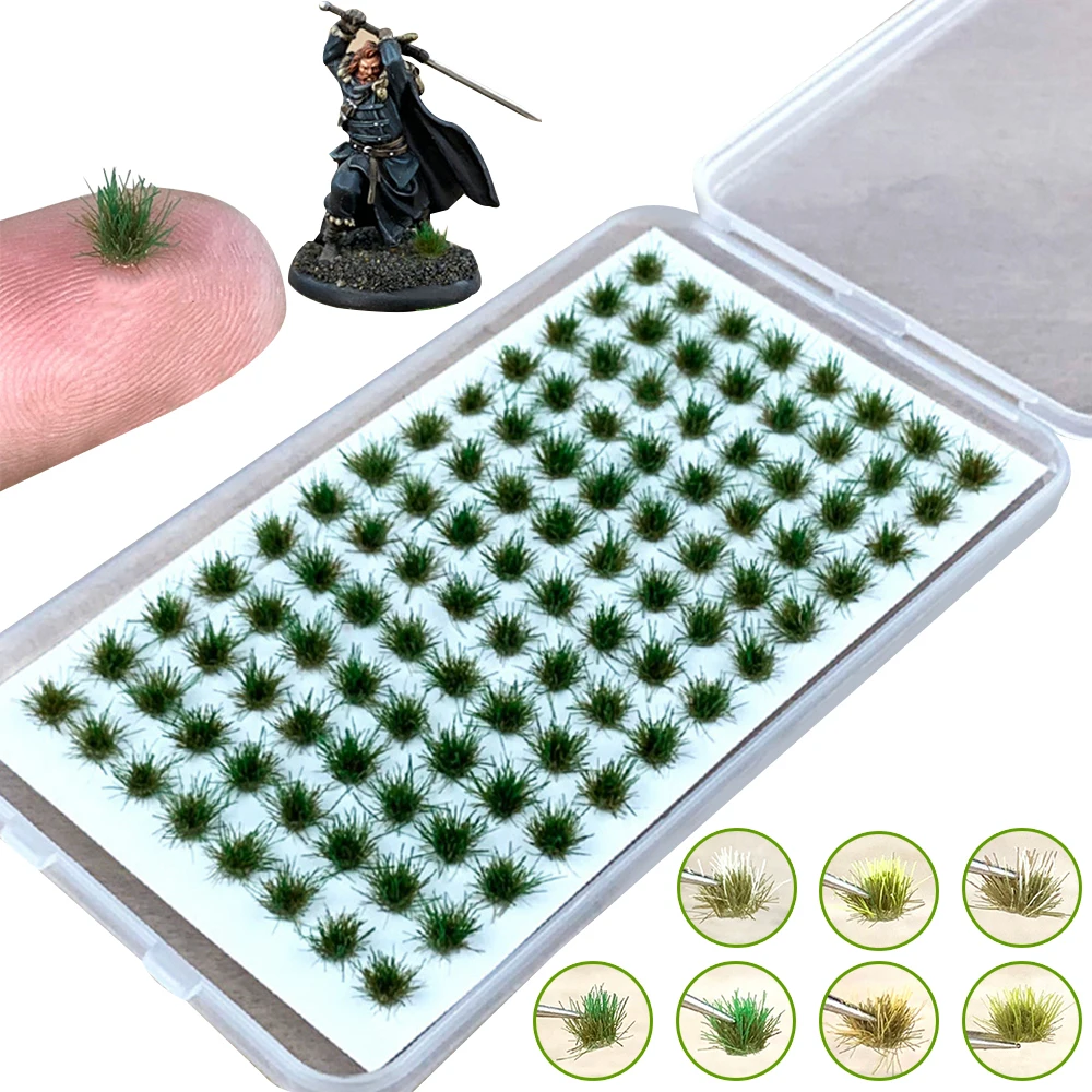 104Pcs/box Mini Grass Cluster Model Adhesive Static Grass Tufts Home Decor Garden Decor Children Toys DIY Handmade Accessories