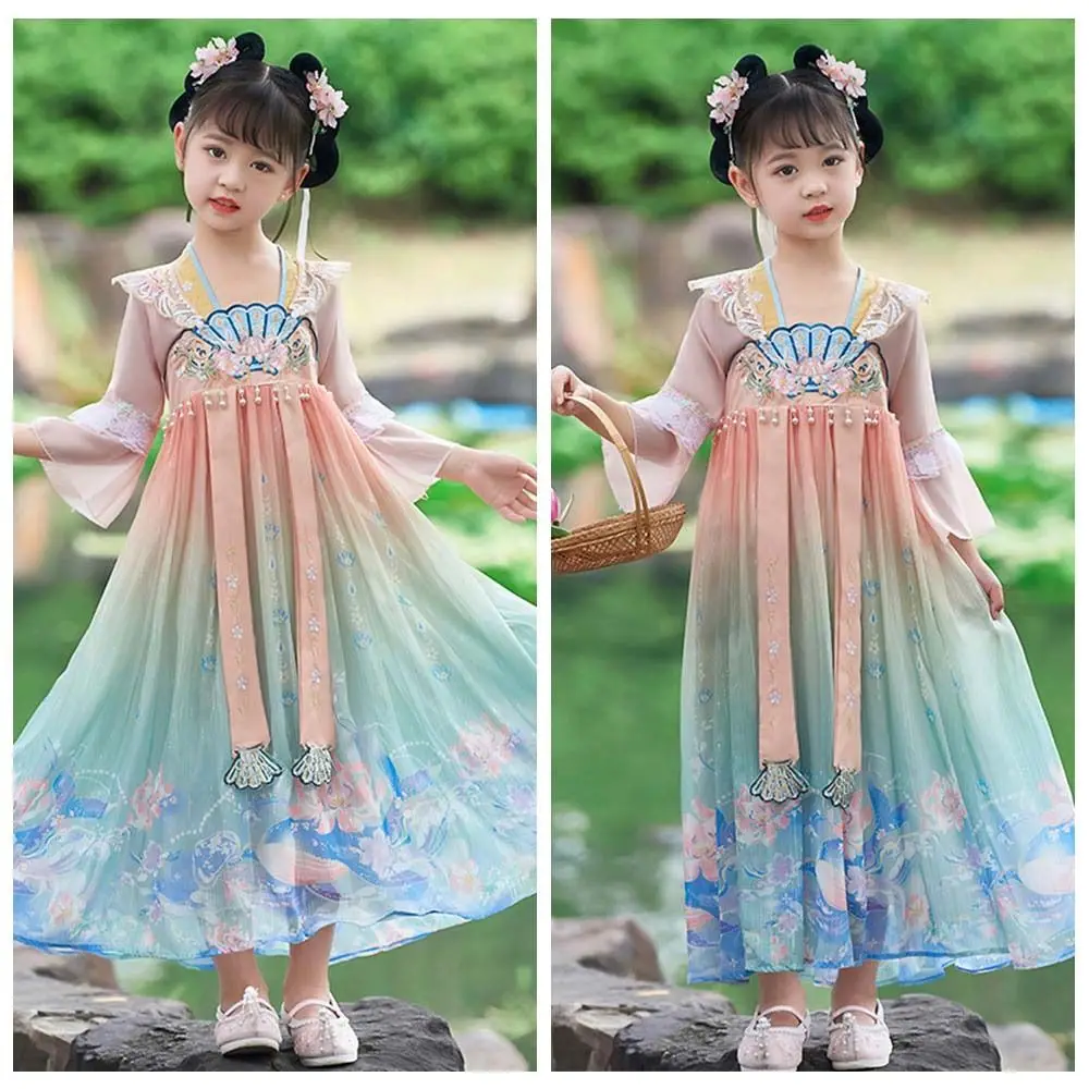 

Folk Dance Chinese Children Girls Hanfu Clothes Children Carnival Fairy Cosplay Tang Dynasty Chinese Kids Girls Ancient Dress