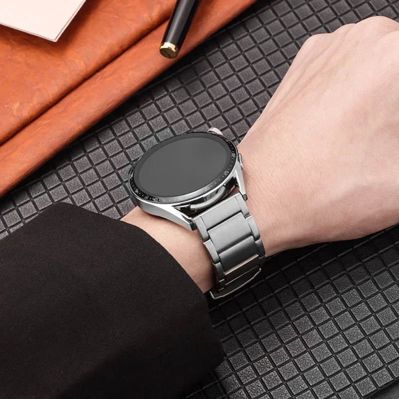 Premium 22mm Titanium Metal Watch Strap Bracelet