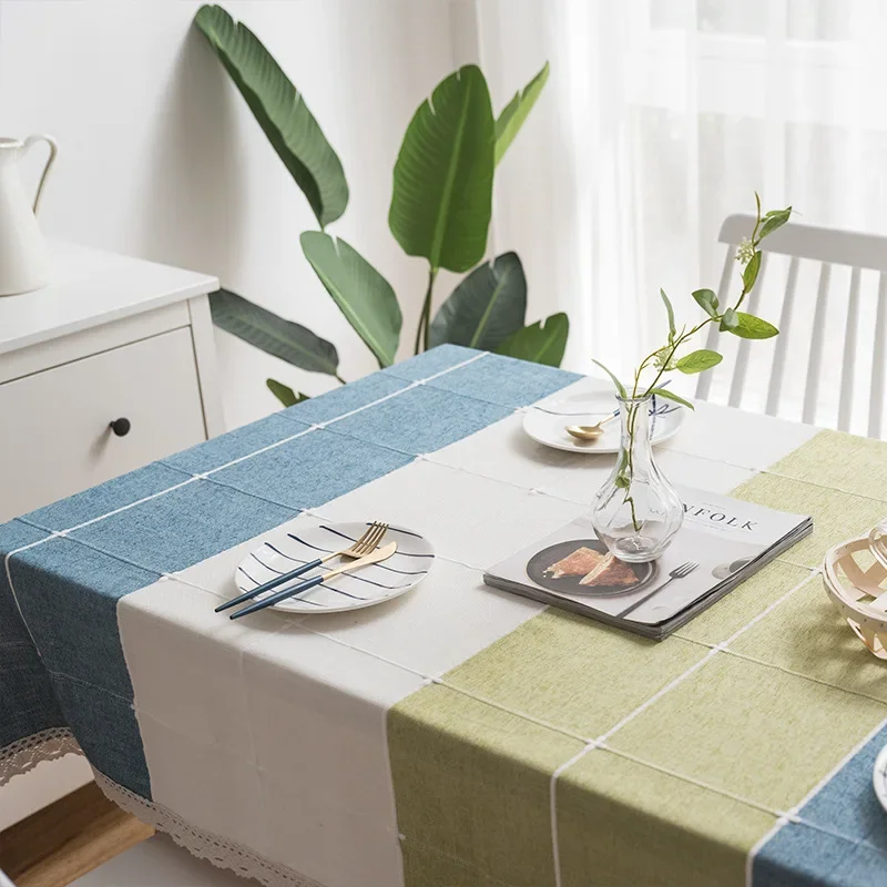 

Nordic Style Rectangular Cotton and Linen Table Cloth Lace Tassel Table Cloth Square Coffee Table Cloth