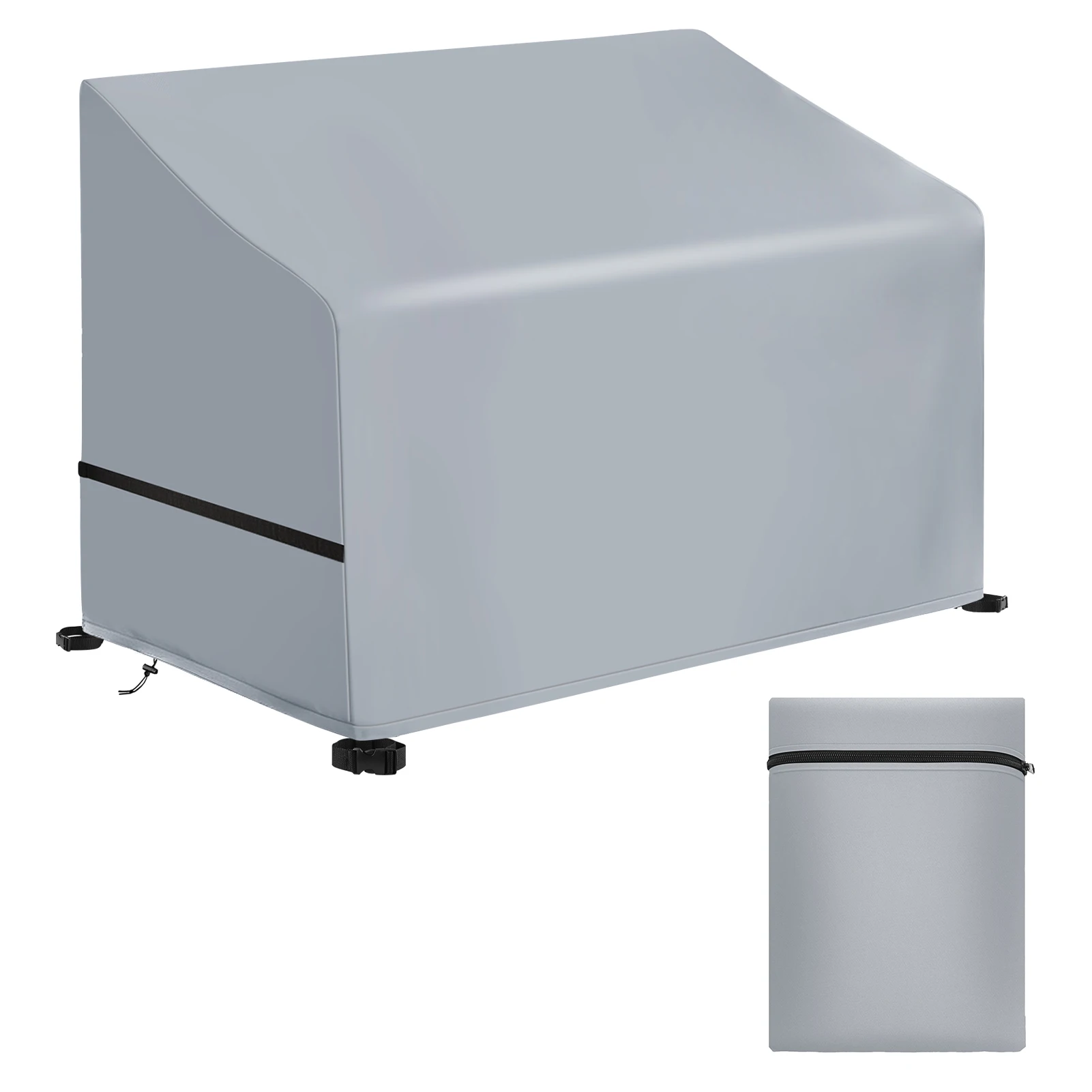 3 Seat Garden Bench Cover, 163x66x65/89cm Outdoor Patio Bench Seat Cover With Drawstring Heavy Duty 210d Oxford Fabric Rip Proof Waterproof Anti Uv Patio Rattan Furniture Protective Covers