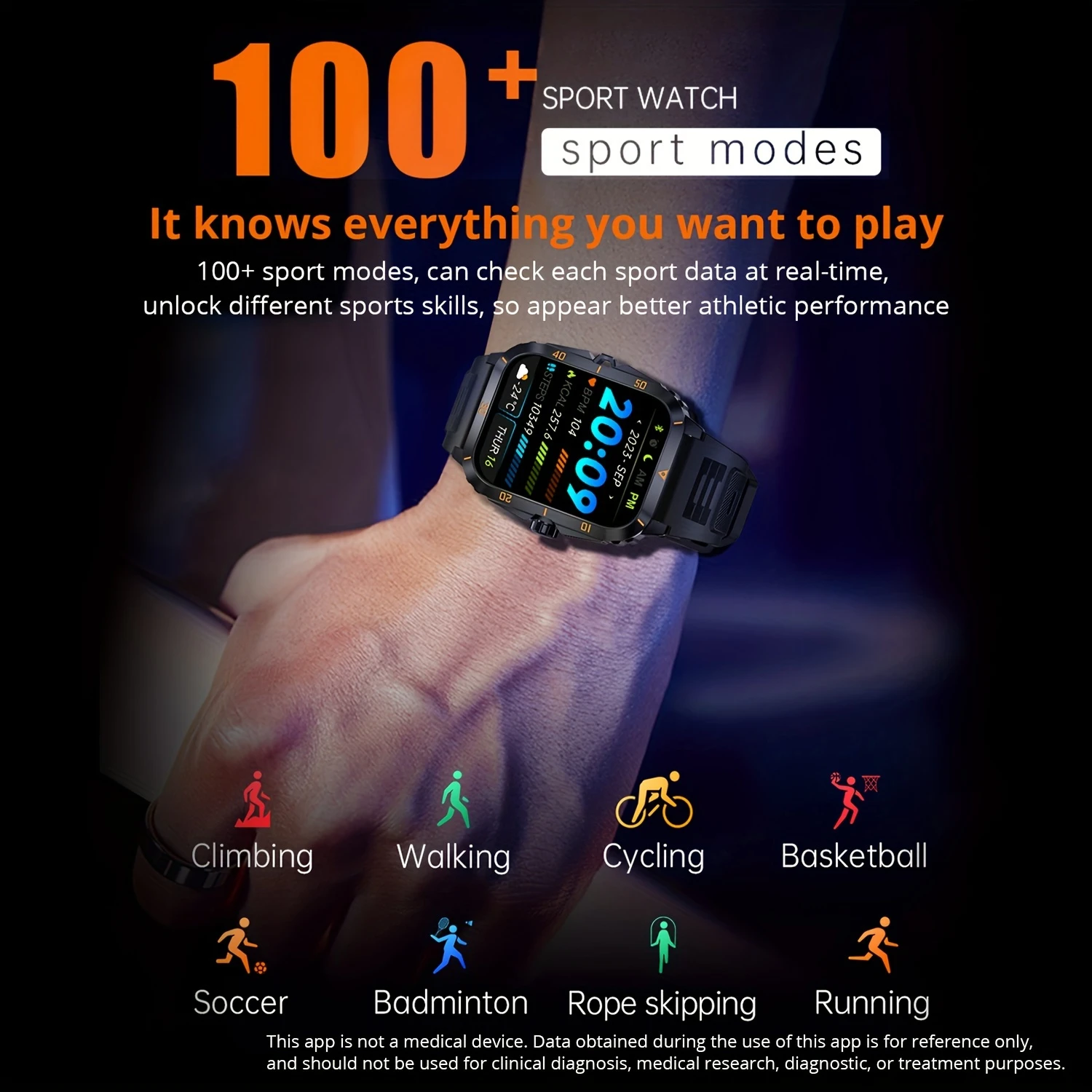 1pc Smart Watch For Women Men, 3 ATM Waterproof Wireless Call Smart Watch For Android And , 4.98cm IPS HD Screen, 430mAh Long Ba