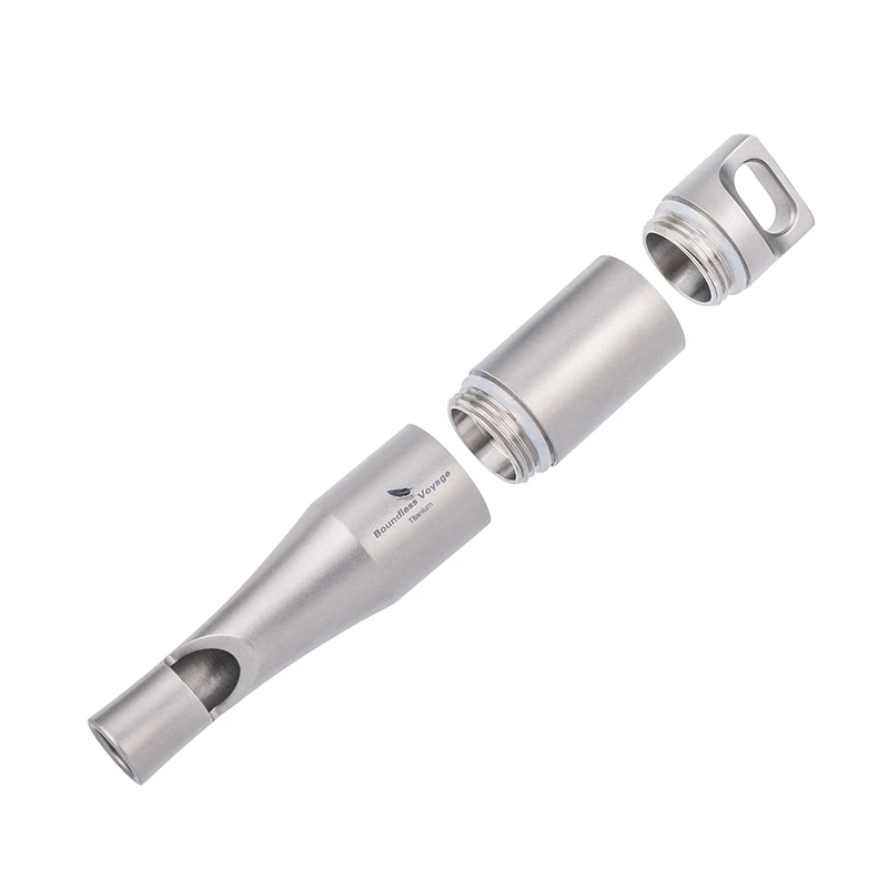 Boundless Voyage Survival Tools Titanium Whistle Waterproof Pill Storage Box Outdoor Hiking Camping Whistle Signaling Tool