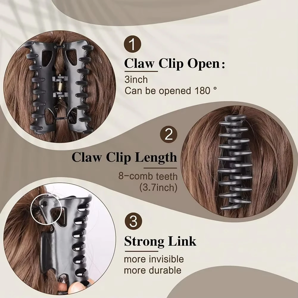 Grab clip ponytail synthetic wig short fountain fluffy messy ponytail grab clip straight ponytail