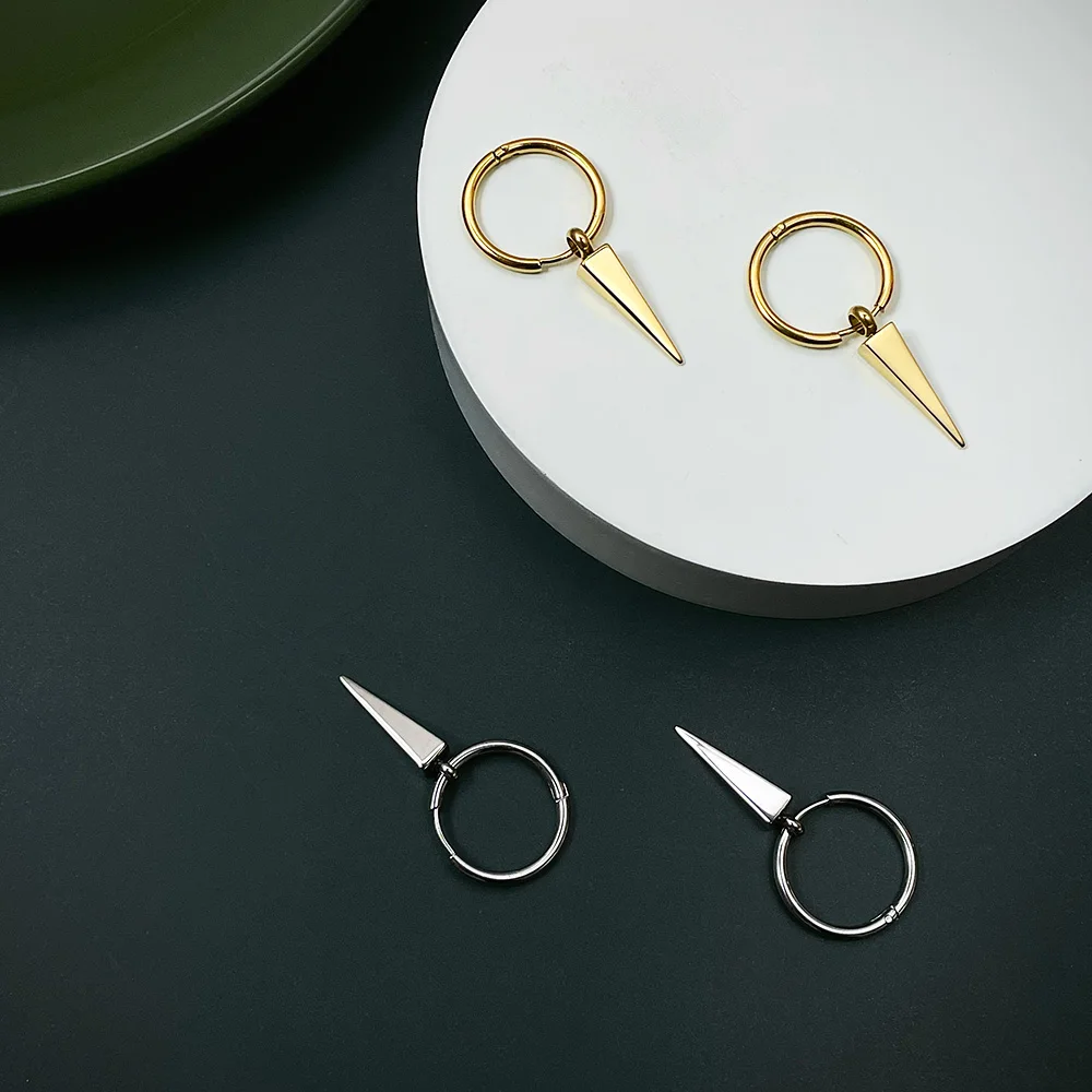 ENFASHION Pyramid Spike Drop Earrings For Women Gold Color Geometric Earings Stainless Steel Fashion Jewelry Kolczyki E201154 drop earrings dangle earrings