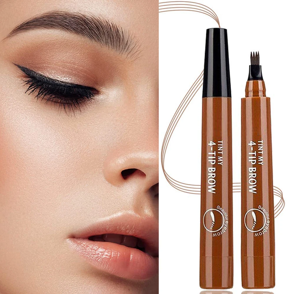 

4 Points Fork Eyebrow Tattoo Pen Waterproof Long Lasting Microblade Liquid Brown Pencil Makeup-up Products for Women Cosmetics