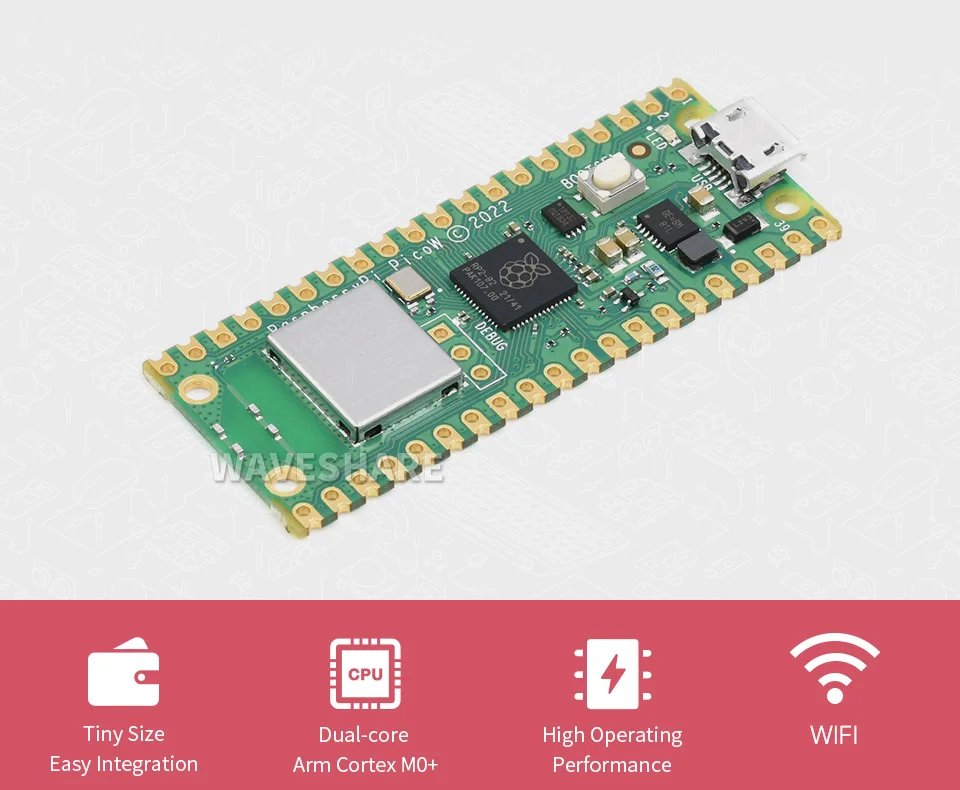 Raspberry Pi Pico W с WiFi 2.4 5G беспроводной модуль официальный ...