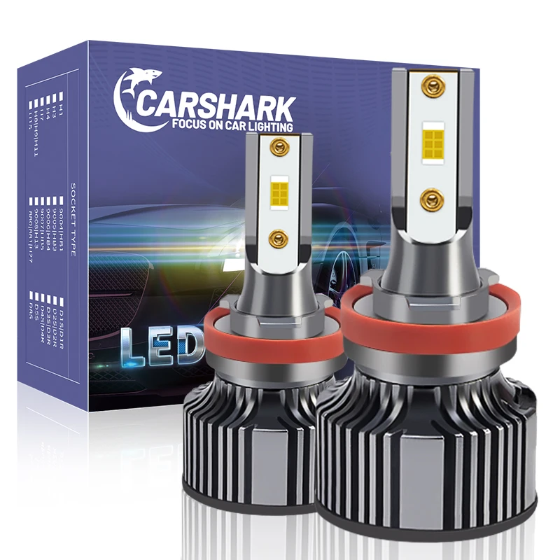 Carshark H7 Led Headlight Turbo 20000Lm H1 H4 Bulbs High Low Beam Hb3 Hb4 Lamps 4300K 6000K 8000K H8 H9 H11 9005 9006 Fog Lights, h7 led - Vimarsana News