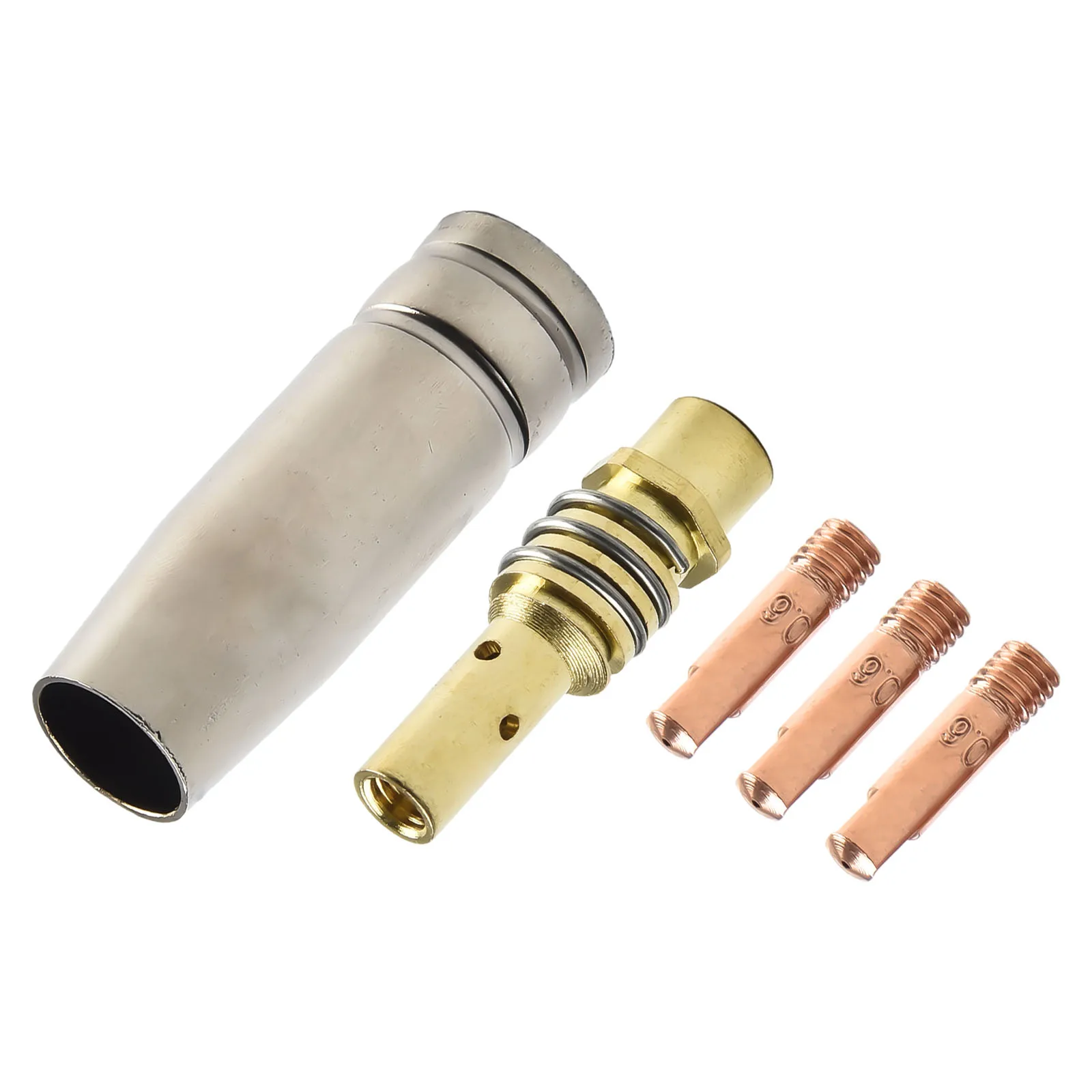 Gasless Nozzle Tips Welding Kit 0.6-1.2mm Flux Core Gasless Nozzle Welding Tips Replacement For MIG Welder Tools 5/2Pcs