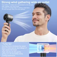 Portable Handheld Fan Air Cooler LED Display Rechargeable High-Speed Turbo Fan Mini Electric fan Outdoor Travel Hand Cooling fan 3