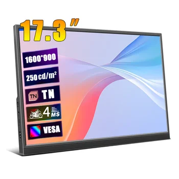 17.3 Inch Full HD 60Hz 16:9 Laptop LCD Display Gaming Monitor Portable MonitorHDMI-comptable For SP4/PS5 Switch Lapt