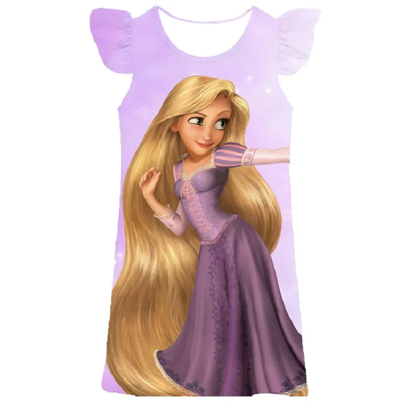 Disney Girls Rapunzel Princess Cosplay Dresses Tangled 3D Movie Magic Gold Hair Girls Princess Dress Party Gift Birthday Costume dresses prom dresses