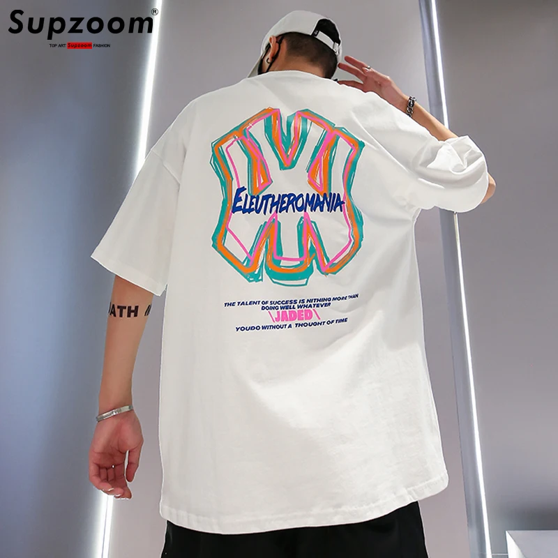

Supzoom 2022 Top Fashion Short Sleeve T-shirt Summer Large Design Youth Cotton Casual O-neck Print Oversize Hip Hop T Shirt