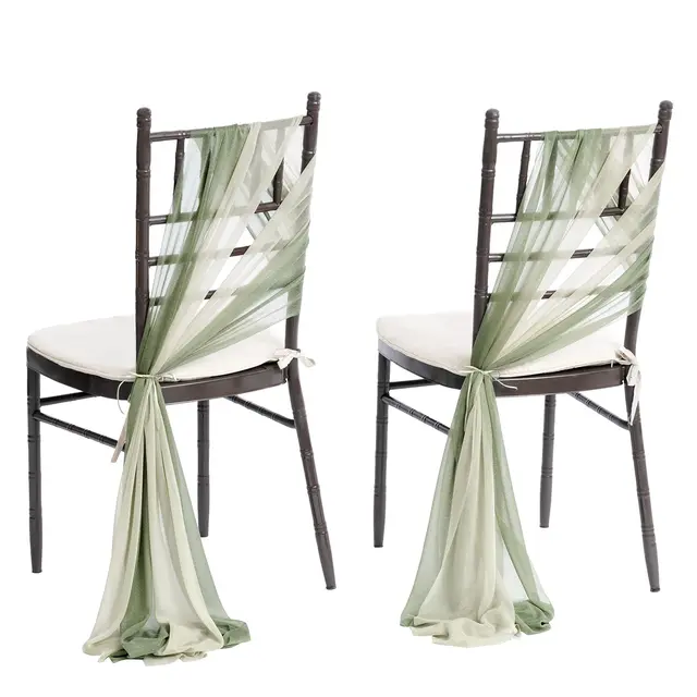Chiffon Chair Sashes Cover Draping Fabric Wrinkle-Free for Party Ceremony Reception Floral Arrangement Banquet Outdoor Decor