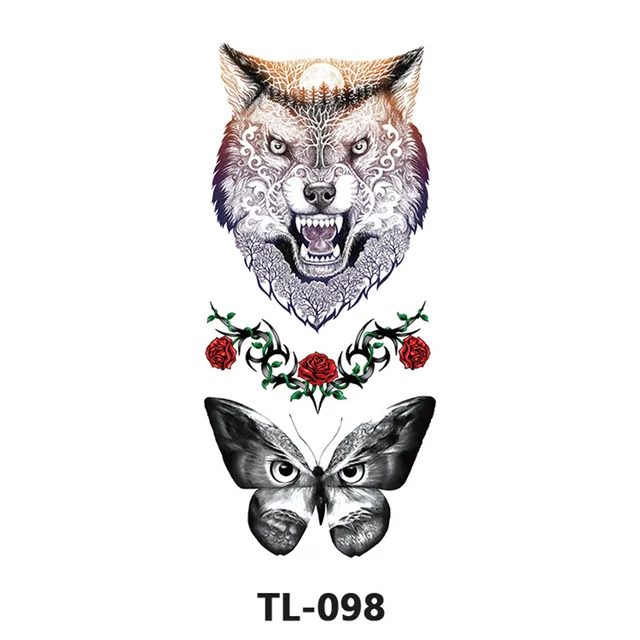 여성의 매력적인 표현을 위한 임시 문신 피닉스 여우 문신