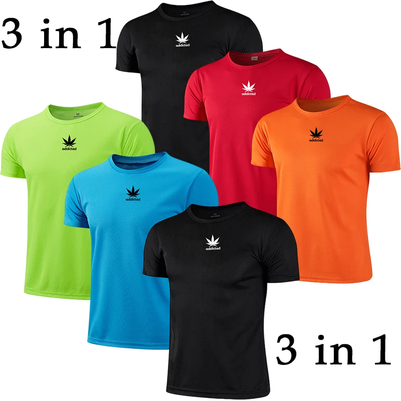 Men's Quick Dry Short Sleeve Athletic Running Gym T-Shirt