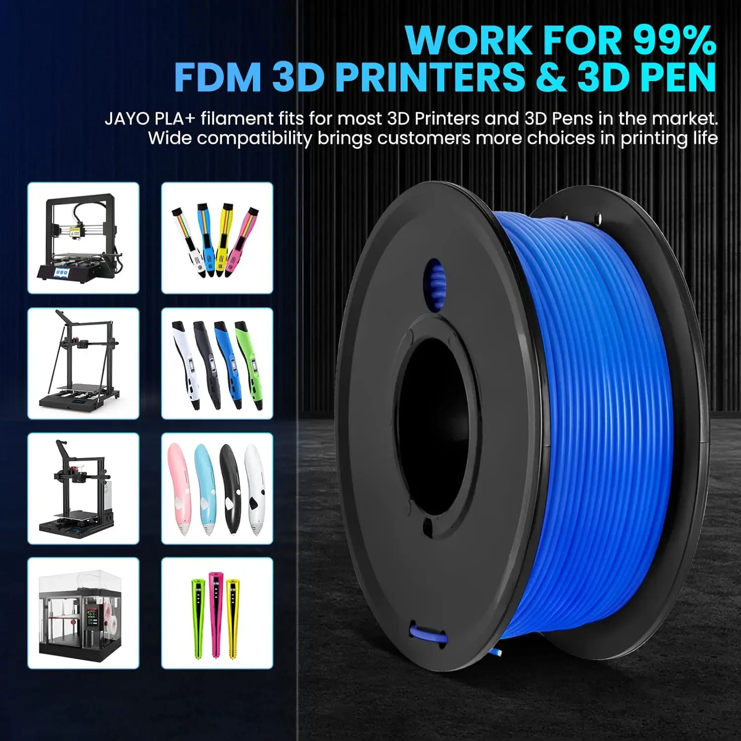 JAYO 3D PETG/PLA/PLA + Filament 1.75mm +/-0.02mm Filament 5/10 rolek do Bambu FDM 3D drukarka starannie nawinięta 3D materiał do drukowania