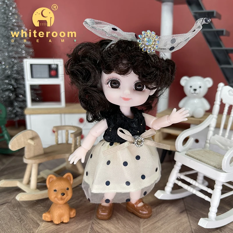 Ob11 Mini Dolls For Girls 1/12 OB11 Accessories Ball Jointed Body Bjd Doll Clothes Toys For Kids Children Baby Holiday Gift Free 4
