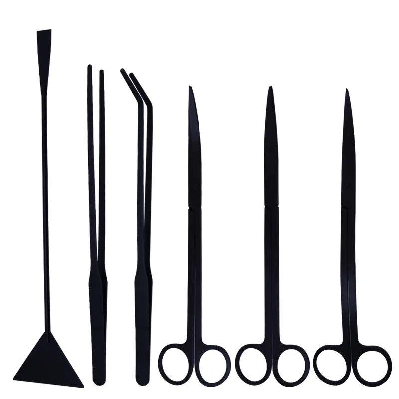 Stainless Steel Aquatic Tool Kit Set Aquatic Trimming Tools Aquarium Scissors Tweezers Flat Sand Landscaping Tools 