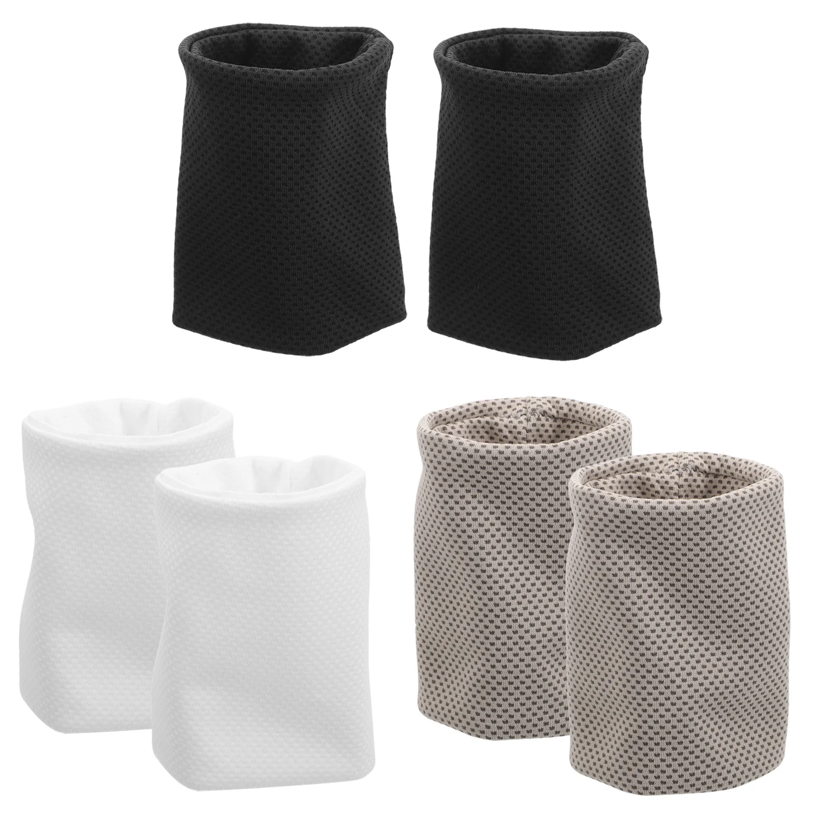 6 Pcs Tennis Universal Breathable and Cold Wristband Comfortable Fitness Guard Polyester Support Protective Cover Sports Bands