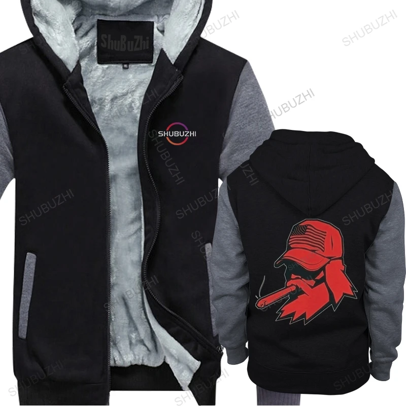 

Man shubuzhi hoodies black fleece zipper Redneck Lives Matter homme outwear winter thick hoody sweatshirt loose style oversized