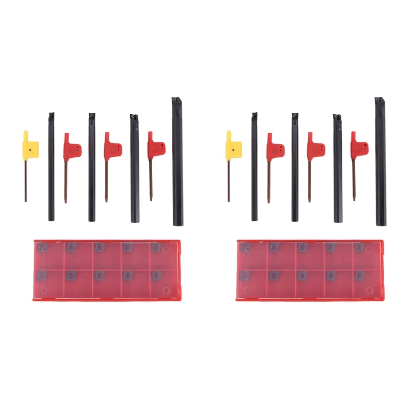 

New 8 Set Of 7/8/10/12Mm Sclcr Lathe Boring Bar Tool Holder+10Pcs Ccmt 0602 Inserts