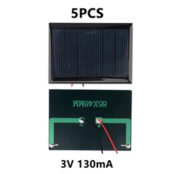 5 - Pack Mini Polycrystalline Silicon Solar Panels - A - Grade Quality (3V 130mA)