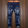 High Quality Straight Denim Brand Motorcycle Jeans Plus Size men's Jeans Ripped Jeans New Style 2