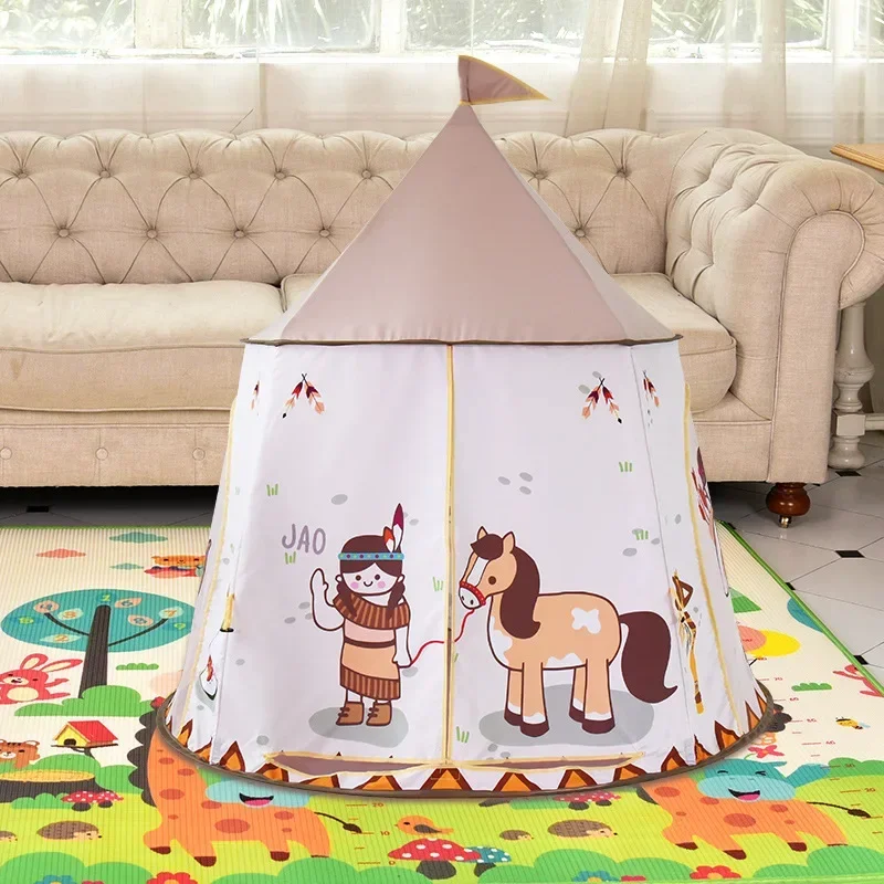 Kid Teepee Tent House 123x116cm Portable Princess Castle Present For Kids Children Play Toy Tent Birthday Christmas Gift Play