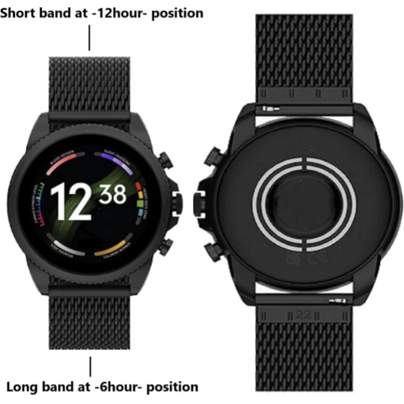 22mm 20mm Milan Loop Belt Quick Release Metal Mesh Belt for Samsung Galaxy Huawei GT2 3 4 Watch Universal Strap Flat Head